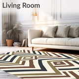 Zigzag Contemporary Floor Covering with Neutral Tones (Brown)