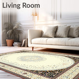 Artistic Round Showcasing a Detailed Border and Dot Cluster Center(Beige)