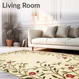 Artistic Amelia Floral Area with Sophisticated Botanical Accents(Beige)