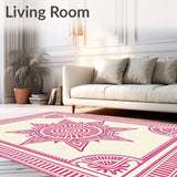 Ancient Aztec Symmetrical Tapestry(Pink)