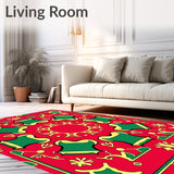 Ornamental Semi Circle With Layered Bell Silhouettes And Sparkling Highlights(Red)