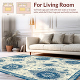 Vintage Nautical Map With Compass Rose Anchor Design Sea Creature(Blue)