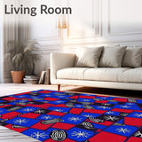 Holiday Checkered Forest with Snowy Starburst and Pinecone(Red)