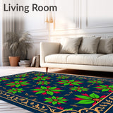 Vintage Poinsettia Blossom Design with Floral(Blue)