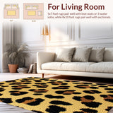 Ultra Soft Area Rug, Non Slip, Stain Resistant, Washable Area Rugs for Living Room, Bedroom, Fashionable Leopard Print Soft Living Room(Beige)