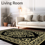 Ornate Medallion Scrollwork with Flourished Filigree Design (Black) - ODIKA