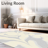 Abstract Brushstroke Canvas with Flowing Artistic(Beige)