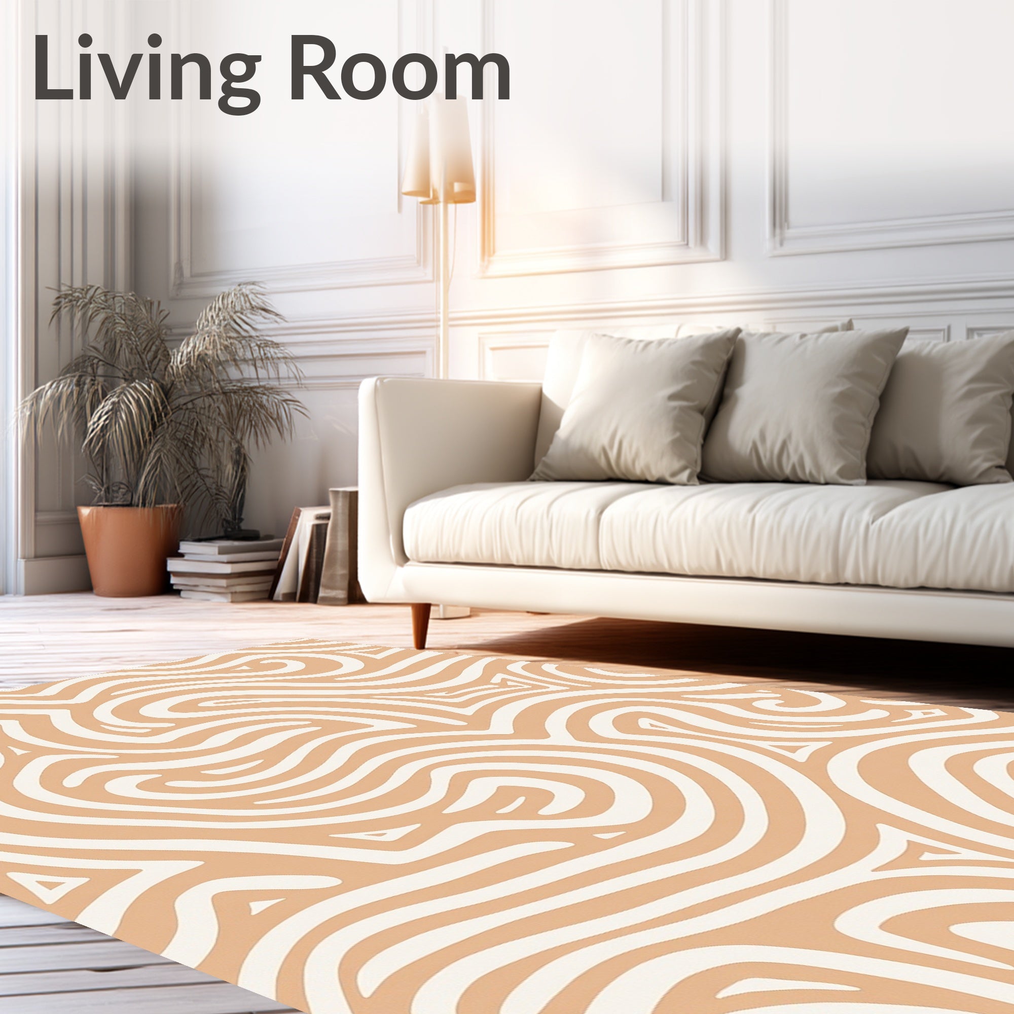 Elegant Cosmic Swirl Reiki Inspired Minimalist Abstract Artistry (Beige) - ODIKA