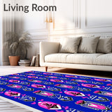 Luxury Grid Stylish Posh Contemporary Fashionable(Blue)