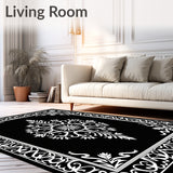 Damask Vinework with Ornate Botanical Scrolls(Black)