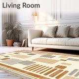 Beige Abstract Animal Inspired Runner(Beige)