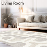 Geometric Maze with Minimalist Arch and Subtle Texture(Beige)