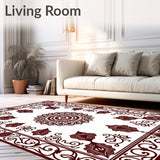 Damask Paisley Motif with Elaborate Swirling Vine(Brown)