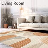 Elegant Area Featuring Intricate Geometric in Earthy Tones(Beige)