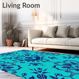 Enchanted Garden Botanical Paisley Whimsical Nature (Blue)