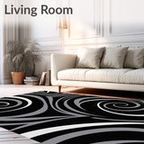 Abstract Swirl Plush Floor Cover Machine (Black) - ODIKA
