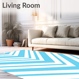 Modern Featuring Crisp Angled Stripes and Dynamic Flow (Blue) - ODIKA