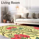 Victorian Garden Trellis Print with Flourishing Wildflowers(Yellow)