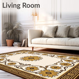 Latticework with Flourished Chrysanthemum Accents(Brown)