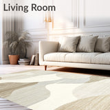 Harmony Haven Beige Abstract Area with Sophisticated Design(Beige)