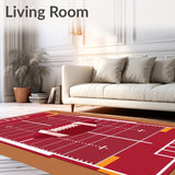 Football Field Yard Lines Hash Marks Ball Design(Red)