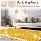 Ultra Soft Area Rug, Non Slip, Stain Resistant, Washable Area Rugs for Living Room, Bedroom, Modern Abstract Prado(Yellow)
