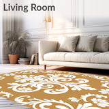 Elegant Damask Floral Swirl Heritage Inspired (Brown)