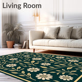 Botanical Vine Corridor Textile With Sophisticated Leaf Engravings(Green)