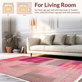 Ultra Soft Area Rug, Non Slip, Stain Resistant, Washable Area Rugs for Living Room, Bedroom, Non-Slip Pink Leopard Print Bedroom Rug(Pink)