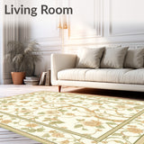 Elegant Floral Vines Area Graceful Beige Patterned Floor(Ivory)