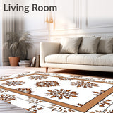 Inspired Tile Motif with Weathered Patina (Brown)