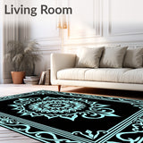 Central Rosette Surrounded By Flowing Arabesque(Black)