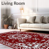 Winter Snowflake Tapestry with Crystalline Motifs(Red)