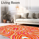 Retro Swirl Featuring Tangerine Burst Design (Orange) - ODIKA