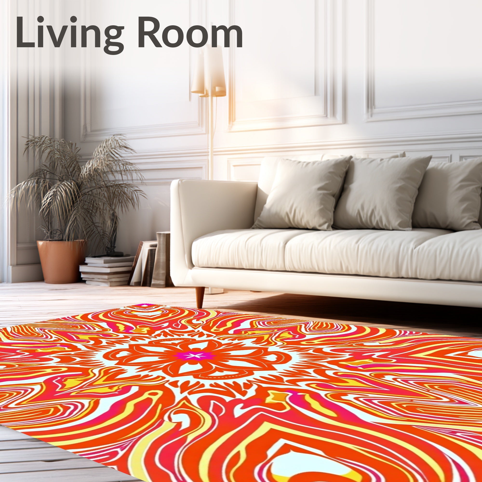 Retro Swirl Featuring Tangerine Burst Design (Orange) - ODIKA