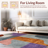Ultra Soft Area Rug, Non Slip, Stain Resistant, Washable Area Rugs for Living Room, Bedroom, Modern Abstract Low Pile(Gray)