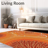 Botanical Leaf Vine Swirl Abstract Artistic Decorative Fancy(Orange)