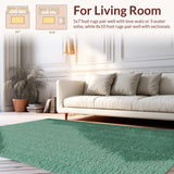 Ultra Soft Area Rug, Non Slip, Stain Resistant, Washable Area Rugs for Living Room, Bedroom, Soft Modern Abstract Dining Room Rug(Green)