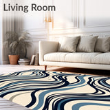 Abstract Wave Ripple with Contemporary Flowing Lines(Ivory)