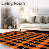 Harvest Lattice Farmhouse Plaid Checkered Autumn(Orange)