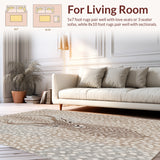 Ultra Soft Area Rug, Non Slip, Stain Resistant, Washable Area Rugs for Living Room, Bedroom, Animal Pattern Neutral Bedroom Medium Pile Rug(Beige)