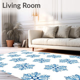 Nordic Snowflake Tapestry Inspired Interlocking Motif Design(Blue)