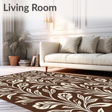 Modern Paisley Garden with Stylized Vine and Petal(Brown)