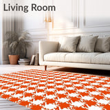Charming Country Checkerboard with Subtle Houndstooth Details(Orange)