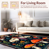 Ultra Soft Area Rug, Non Slip, Stain Resistant, Washable Area Rugs for Living Room, Bedroom, Witchy Black Farmhouse Living Room Non-Slip Rug(Red)