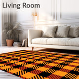 Checkered Buffalo Floor with Bold Contrast Design(Orange)