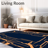 Circuit Board Microchip Technology Floor Anti Slip(Blue)