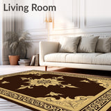 Vintage Medallion Ornate Traditional Accent with Intricate Details(Brown)