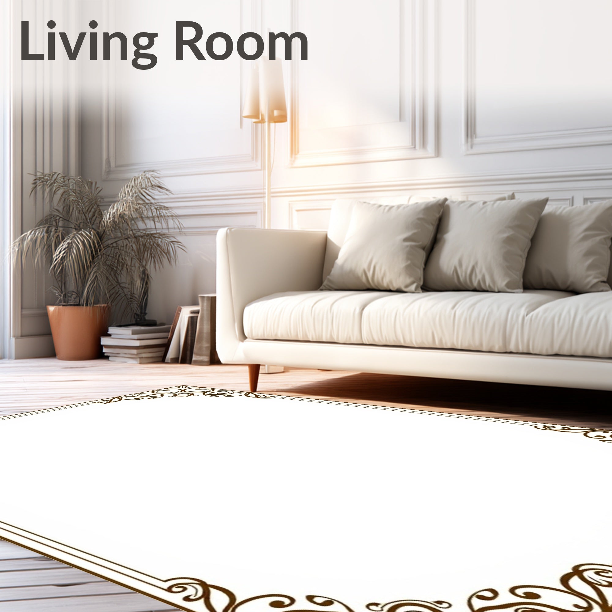 Traditional Rococo Blossom Design Featuring Baroque Filigree (Brown) - ODIKA