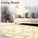 Elegant Floral Area for Kitchen Absorbent Non Slip Mat Design(Beige)